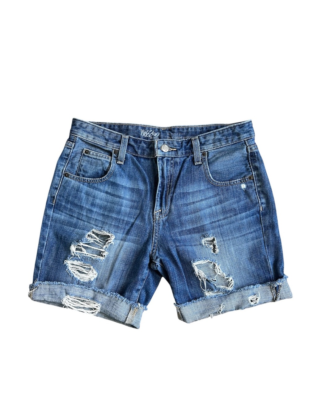 Mossimo Women’s Denim Distressed Boyfriend Shorts size 4/27